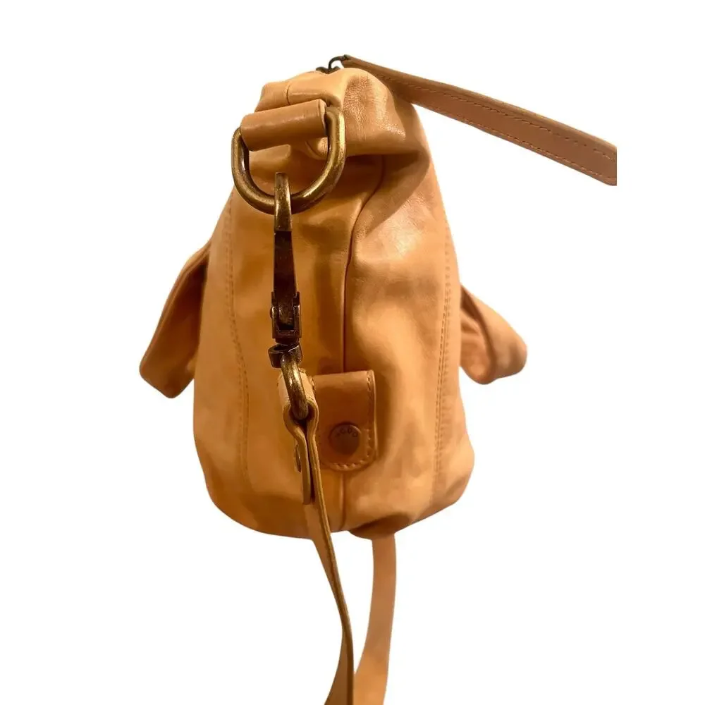 HOBO The Original Derby Slouchy Calfskin Tumbled Leather Classic Satchel Handbag
